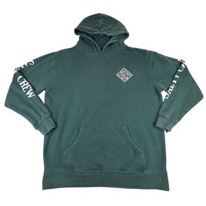 Salty Crew Hoodie Women's XL Green Pullover Logo Print Cotton Graphic Front/Back